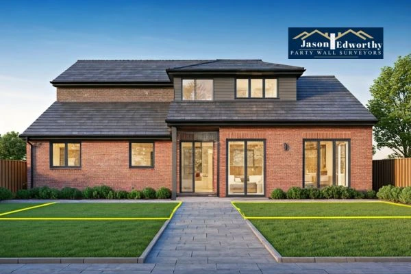 Home extension focusing on boundary line Nottinghamshire